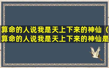 算命的人说我是天上下来的神仙（算命的人说我是天上下来的神仙是真的吗）