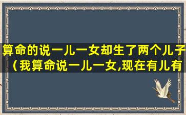 算命的说一儿一女却生了两个儿子（我算命说一儿一女,现在有儿有女,又怀孕了,能要吗）