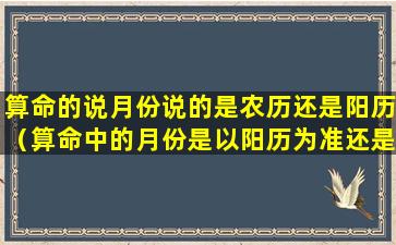 算命的说月份说的是农历还是阳历（算命中的月份是以阳历为准还是以阴历为准）