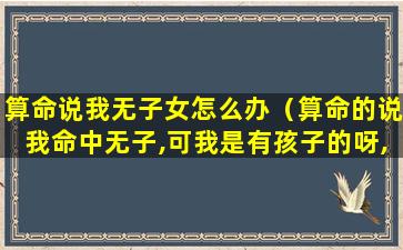 算命说我无子女怎么办（算命的说我命中无子,可我是有孩子的呀,这是怎么回事儿）