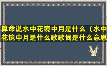 算命说水中花镜中月是什么（水中花镜中月是什么歌歌词是什么意思）