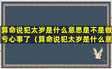 算命说犯太岁是什么意思是不是做亏心事了（算命说犯太岁是什么意思是不是做亏心事了呢）