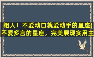 粗人！不爱动口就爱动手的星座(不爱多言的星座，完美展现实用主义精神！)