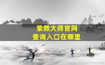 紫微大师官网查询入口在哪里