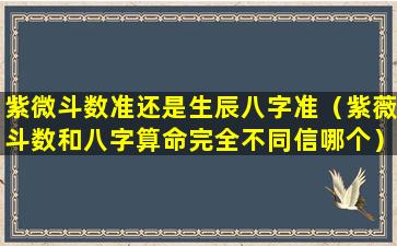 紫微斗数准还是生辰八字准（紫薇斗数和八字算命完全不同信哪个）