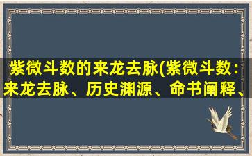 紫微斗数的来龙去脉(紫微斗数：来龙去脉、历史渊源、命书阐释、星象推演、命理智慧、宿命玄机、天人合一、天地玄黄、千年算命、文化遗产、中华文明的瑰宝)