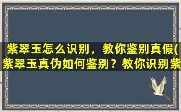 紫翠玉怎么识别，教你鉴别真假(紫翠玉真伪如何鉴别？教你识别紫翠玉真假的方法)