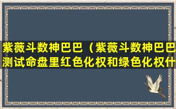 紫薇斗数神巴巴（紫薇斗数神巴巴测试命盘里红色化权和绿色化权什么意思）