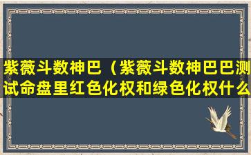 紫薇斗数神巴（紫薇斗数神巴巴测试命盘里红色化权和绿色化权什么意思）