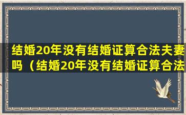 结婚20年没有结婚证算合法夫妻吗（结婚20年没有结婚证算合法夫妻吗为什么）