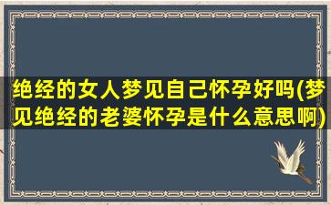 绝经的女人梦见自己怀孕好吗(梦见绝经的老婆怀孕是什么意思啊)