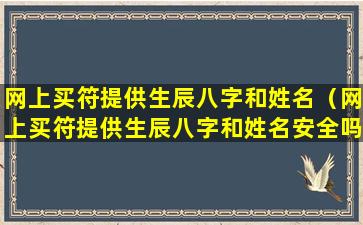 网上买符提供生辰八字和姓名（网上买符提供生辰八字和姓名安全吗）