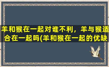 羊和猴在一起对谁不利，羊与猴适合在一起吗(羊和猴在一起的优缺点，适合在一起吗？相关性分析及建议！)