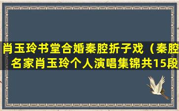 肖玉玲书堂合婚秦腔折子戏（秦腔名家肖玉玲个人演唱集锦共15段）