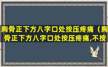 胸骨正下方八字口处按压疼痛（胸骨正下方八字口处按压疼痛,不按不痛）