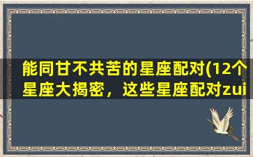 能同甘不共苦的星座配对(12个星座大揭密，这些星座配对zui能同甘不共苦！)