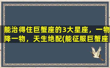 能治得住巨蟹座的3大星座，一物降一物，天生绝配(能征服巨蟹座的3大星座，喜欢一物降一物的天生zui佳组合)