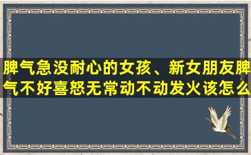 脾气急没耐心的女孩、新女朋友脾气不好喜怒无常动不动发火该怎么办