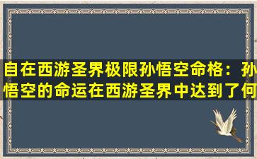 自在西游圣界极限孙悟空命格：孙悟空的命运在西游圣界中达到了何种极限