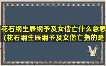 花石纲生辰纲予及女偕亡什么意思(花石纲生辰纲予及女偕亡指的是谁)