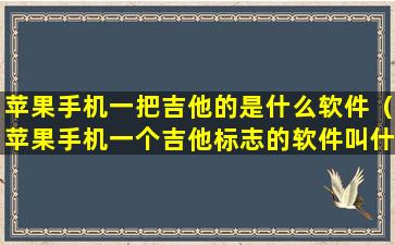 苹果手机一把吉他的是什么软件（苹果手机一个吉他标志的软件叫什么）