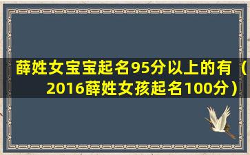 薛姓女宝宝起名95分以上的有（2016薛姓女孩起名100分）