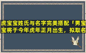 虎宝宝姓氏与名字完美搭配「男宝宝将于今年虎年正月出生，拟取名陈啸远，请问这名字如何」