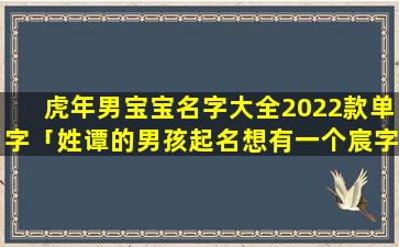 虎年男宝宝名字大全2022款单字「姓谭的男孩起名想有一个宸字」