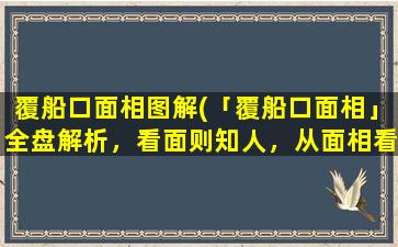 覆船口面相图解(「覆船口面相」全盘解析，看面则知人，从面相看出一个人的性格特点和命运走向)