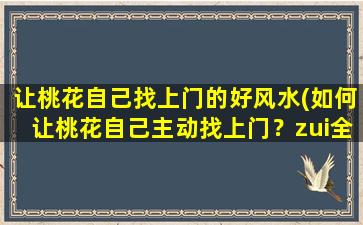 让桃花自己找上门的好风水(如何让桃花自己主动找上门？zui全解析风水布局！)