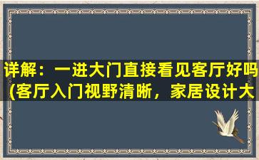 详解：一进大门直接看见客厅好吗(客厅入门视野清晰，家居设计大作用)