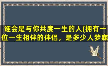 谁会是与你共度一生的人(拥有一位一生相伴的伴侣，是多少人梦寐以求的事情)