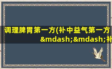 调理脾胃第一方(补中益气第一方——补五脏之气,脾胃不好、疲乏无力、脏器下垂)