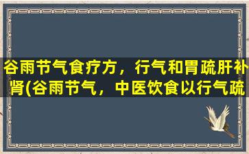 谷雨节气食疗方，行气和胃疏肝补肾(谷雨节气，中医饮食以行气疏肝、胃肾同调为主的食疗方推荐！)