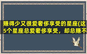 赚得少又很爱奢侈享受的星座(这5个星座总爱奢侈享受，却总赚不到大钱！)