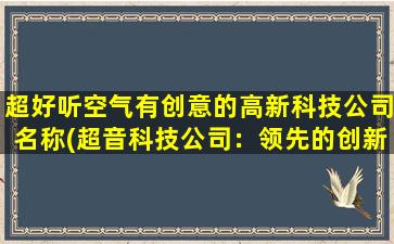 超好听空气有创意的高新科技公司名称(超音科技公司：领先的创新空气解决方案提供者)