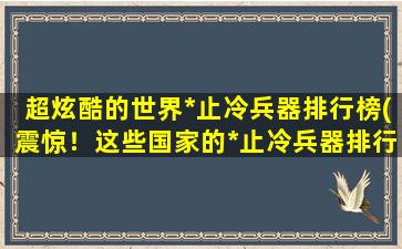 超炫酷的世界*止冷兵器排行榜(震惊！这些国家的*止冷兵器排行榜，排名竟然如此惊人！)