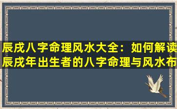 辰戌八字命理风水大全：如何解读辰戌年出生者的八字命理与风水布局