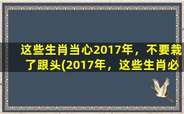 这些生肖当心2017年，不要栽了跟头(2017年，这些生肖必须当心，避免跌入陷阱！)