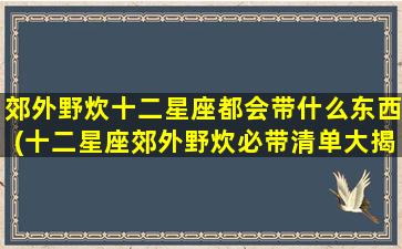 郊外野炊十二星座都会带什么东西(十二星座郊外野炊必带清单大揭密！)