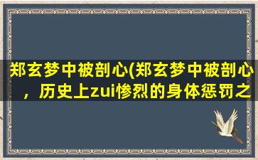 郑玄梦中被剖心(郑玄梦中被剖心，历史上zui惨烈的身体惩罚之一)