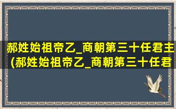 郝姓始祖帝乙_商朝第三十任君主(郝姓始祖帝乙_商朝第三十任君主及其历史传承)