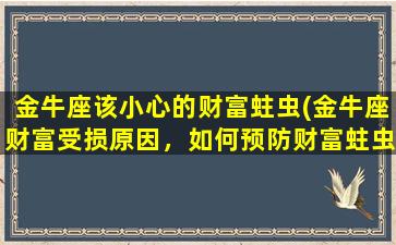 金牛座该小心的财富蛀虫(金牛座财富受损原因，如何预防财富蛀虫？)