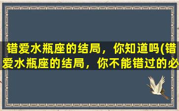 错爱水瓶座的结局，你知道吗(错爱水瓶座的结局，你不能错过的必读故事)