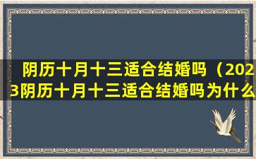 阴历十月十三适合结婚吗（2023阴历十月十三适合结婚吗为什么）