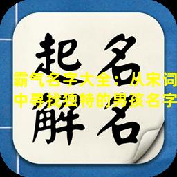 霸气名字大全：从宋词中寻找独特的男孩名字