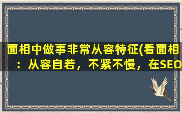 面相中做事非常从容特征(看面相：从容自若，不紧不慢，在SEO优化中如何应用？)