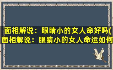 面相解说：眼睛小的女人命好吗(面相解说：眼睛小的女人命运如何？有哪些特征？)