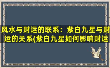 风水与财运的联系：紫白九星与财运的关系(紫白九星如何影响财运，风水秘术大揭秘！)