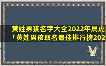 黄姓男孩名字大全2022年属虎「黄姓男孩取名最佳排行榜2022」